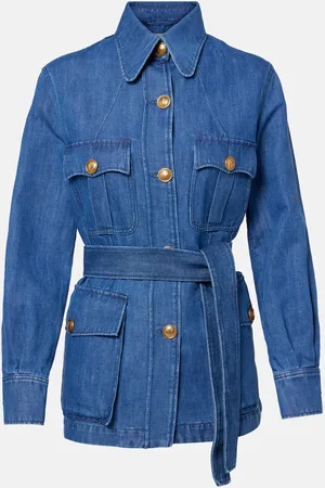 VALENTINO Chaqueta en denim con cinturón