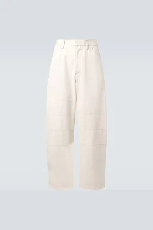 LEMAIRE Pantalones barrel en dril de algodón