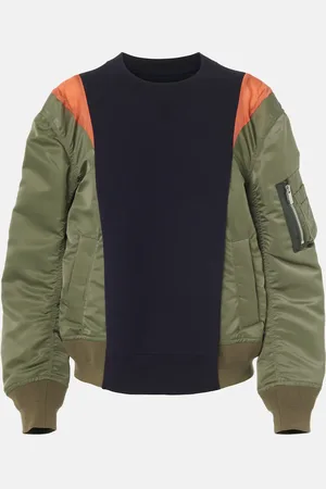 SACAI Sudadera de jersey y sarga con paneles