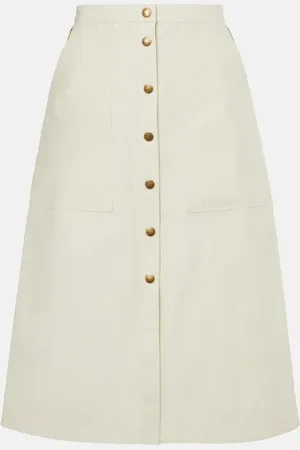 Moncler Falda midi de sarga en mezcla de algodón