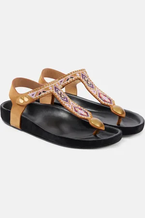 Isabel Marant Sandalias Enore de ante bordadas
