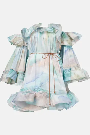 ZIMMERMANN Vestido corto Illuminate Flounce de seda con volantes