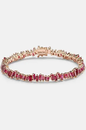 Suzanne Kalan Pulsera Bold de oro rosa de 18 ct con rubíes