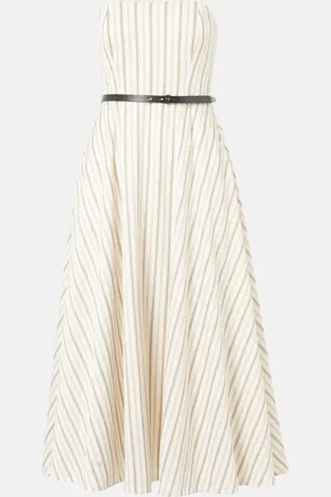 Max Mara Vestido midi Fervida de algodón y lino