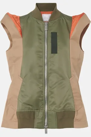 SACAI Chaleco de sarga y gabardina con paneles