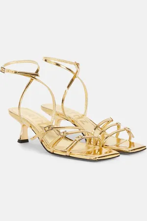 Souliers Martinez Sandalias Teresa 60 de piel metalizada