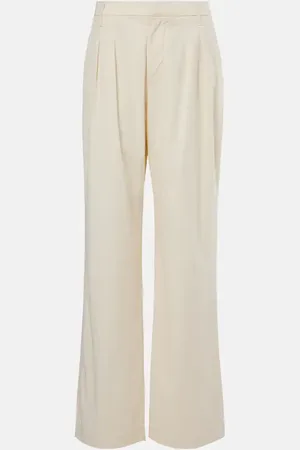 7 for all Mankind Pantalones anchos de tiro alto plisados