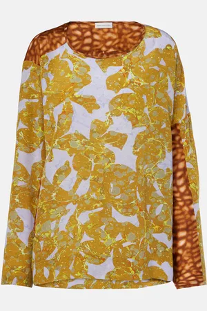 DRIES VAN NOTEN Top de seda estampado