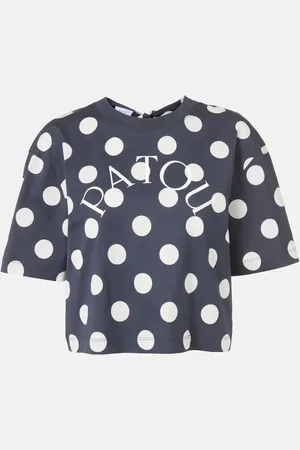 Patou Crop top de algodón con logo y lunares