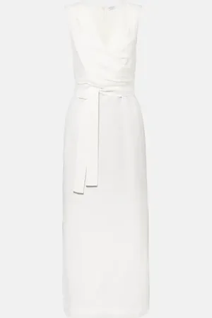 Brunello Cucinelli Vestido midi fruncido