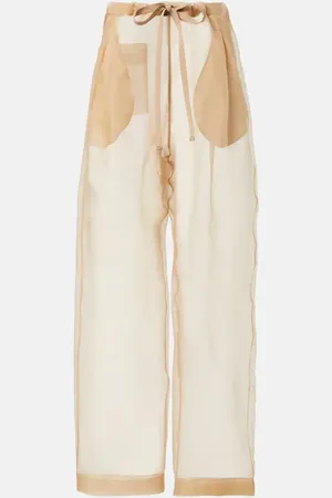 Khaite Pantalones anchos Trenton en organza de seda