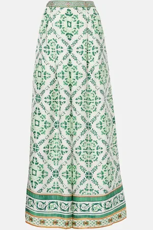 Camilla Pantalones palazzo de seda estampados