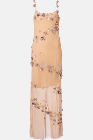 BLUMARINE Vestido de tul bordado
