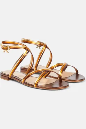 Gianvito Rossi Sandalias Calissa de piel metalizada