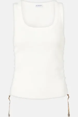Burberry Top en mezcla de algodón fruncido