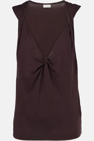 DRIES VAN NOTEN Top de algodón fruncido