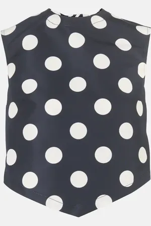 Patou Crop top de faya con espalda abierta y lunares