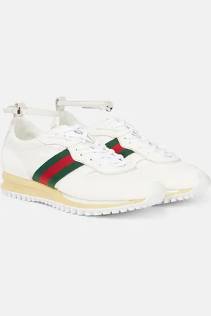 Gucci Zapatillas de ante con tribanda Web