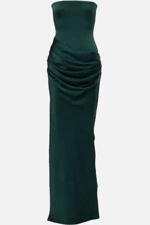 ALEX PERRY Vestido con corsé de crepé de satén drapeado