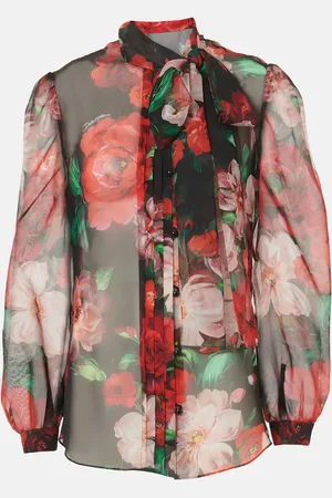 Dolce & Gabbana Camisa de organza de seda floral