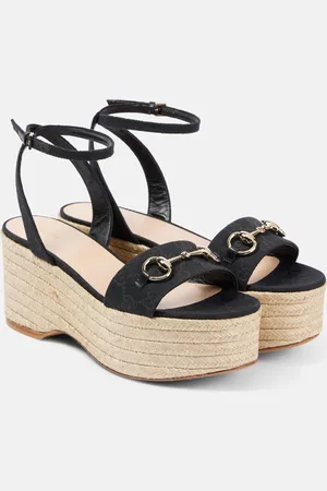 Gucci Alpargatas con cuña Lady Horsebit de ante