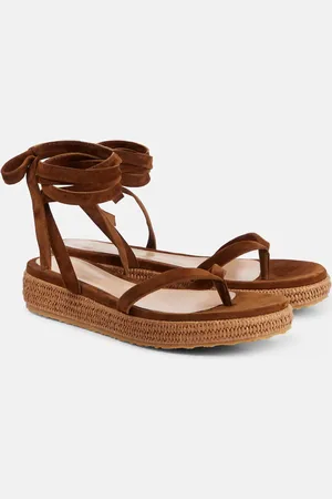 Gianvito Rossi Sandalias con cuña Rockstud de piel