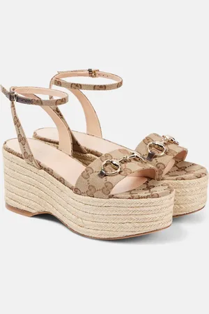 Gucci Alpargatas con cuña Lady con Horsebit y GG
