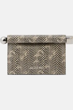 Jacquemus Clutch Rond Carré de piel grabada