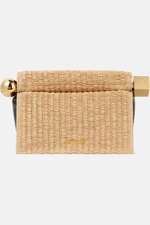 Jacquemus Clutch Rond Carré de efecto rafia