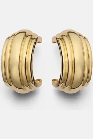STONE AND STRAND Pendientes de aro Serge de oro de 10 ct