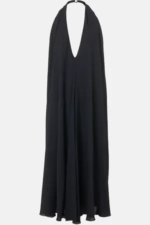 Jacquemus Vestido largo Norma de crepé drapeado