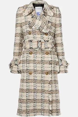 Burberry Abrigo de bouclé con Check
