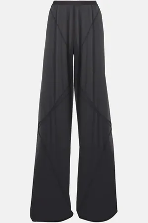 Rick Owens Pantalones anchos Farrah Bias de crepé de jersey