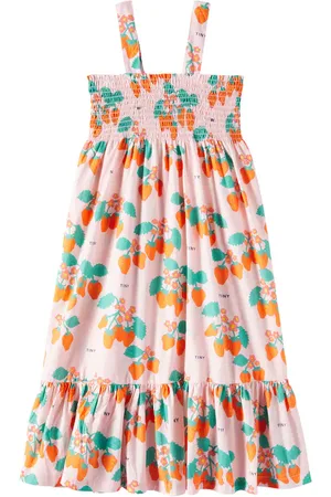 Tiny Cottons Vestido Strawberries de algodón fruncido