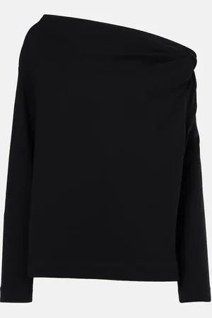 DRIES VAN NOTEN Top de jersey de algodón fruncido