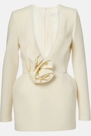 MAGDA BUTRYM Vestido corto en mezcla de lana con aplique