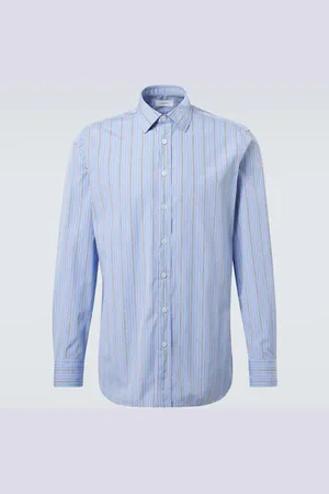 LARDINI Camisa en popelín de algodón a rayas