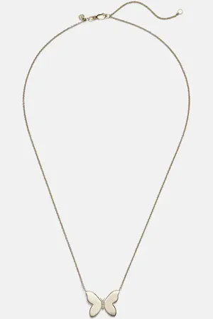 Sydney Evan Collar Butterfly de oro de 14 ct con diamantes