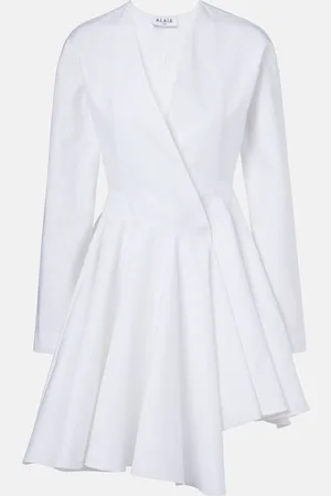 Alaïa Alaïa Vestido corto asimétrico de algodón