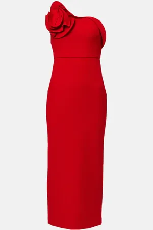 Roland Mouret Vestido midi de crepé drapeado
