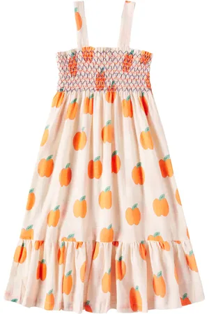 Tiny Cottons Vestido Apples de algodón fruncido