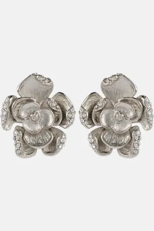 Oscar de la Renta Pendientes Small florales con cristales