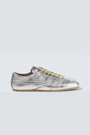 DRIES VAN NOTEN Zapatillas de piel metalizada