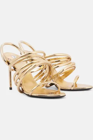 Alaïa Alaïa Sandalias Spiral 90 de piel metalizada