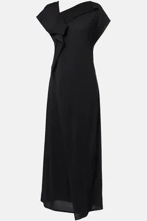 Plan C Vestido midi drapeado asimétrico