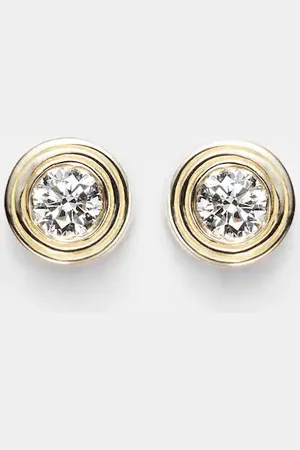 Sydney Evan Pendientes Fluted de oro de 14 ct con diamantes