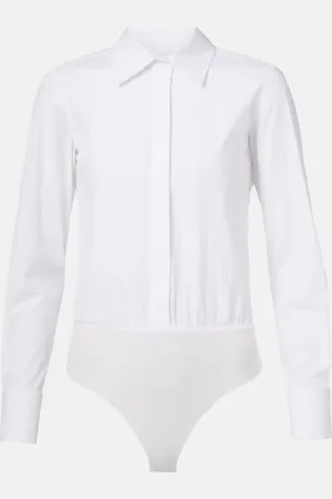 Max Mara Body Angora de popelín en mezcla de algodón