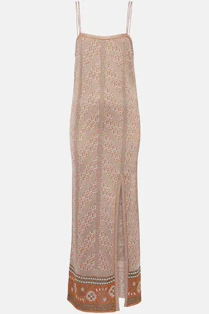 VALENTINO Vestido largo de lamé en jacquard