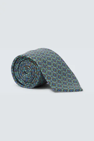 Kiton Corbata de seda estampada