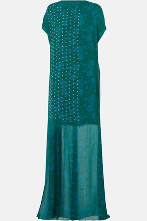 DRIES VAN NOTEN Vestido largo estampado adornado